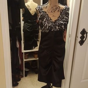 Cocktail Little black dress with a lace top